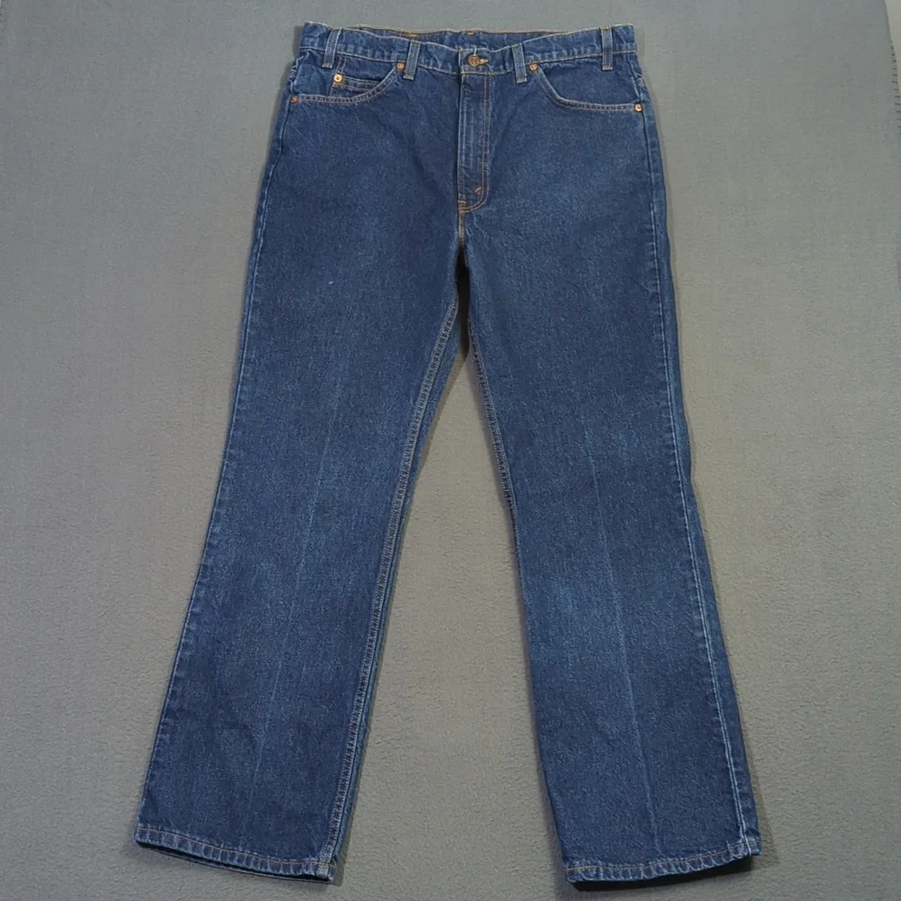 Levi's VTG Jeans Men's 38x32 Fits 35x32 Blue 517 Orange Tab Boot Made In USA 90s